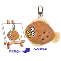 Porte-clés en peluche personnalisé, super doux, brodé, en nylon, long et confortable