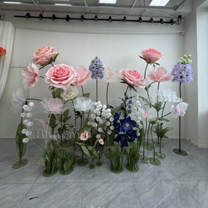 Fleurs artificielles coquelicot Rose papier fleurs mariage décoration Festival fournitures fête centre commercial Photo accessoires vitrine - Product Image 1