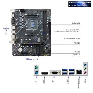 NUOVA Scheda Madre M-ATX <span class=keywords><strong>AMD</strong></span> <span class=keywords><strong>AM4</strong></span> B450M con DDR4 a Doppio Canale Fino a 3200MHz, Supporta NVMe e NGFF M.2 SATA 3.0 - Product Image 4