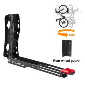 Support mural pliable pour vélo, gain de place, réglable, stationnement vertical, capacité de charge de 30 kg pour vélos de 24'' à 29'', pour la maison - Product Image 1