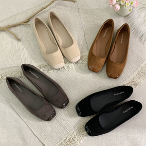 Comode <span class=keywords><strong>Ballerine</strong></span> Francesi <span class=keywords><strong>con</strong></span> <span class=keywords><strong>Tacco</strong></span> Basso per <span class=keywords><strong>Donna</strong></span>, Scarpe Casual Monocolore <span class=keywords><strong>con</strong></span> Punta Quadrata, Slip-on Estive alla Moda e Morbide - Product Image 2