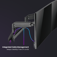 LDT62-C024 bras de moniteur double profil mince ressort à gaz support de moniteur de bureau réglable Compatible VESA