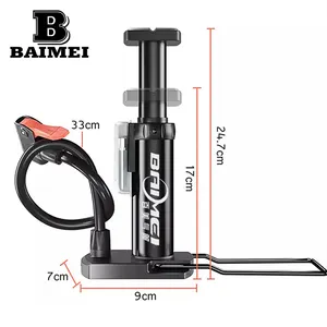 2024 Baimei Hot sale Portable Convenient Black Mini Cycling Tire Inflator Basketball Pump Bicycle Hand Air Pump