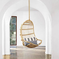 Balançoire de balcon extérieure chaises suspendues d'intérieur meubles de jardin tissés canne creuse oeuf suspendu balançoire ovale