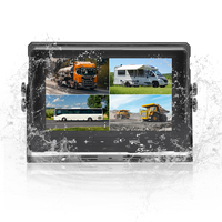 Moniteur IPS Quad Split de 9 pouces pour camion Moniteur de bateau étanche IP69 Moniteur de secours HD pour voitures, camions, équipements lourds