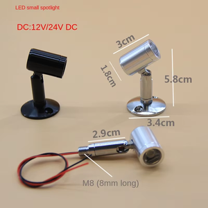 LED Modern aluminium miniatur lampu sorot AC 85-265V hitam Chrome selesai permukaan dipasang kabinet pajangan lampu 1W 6000K - Product Image 2