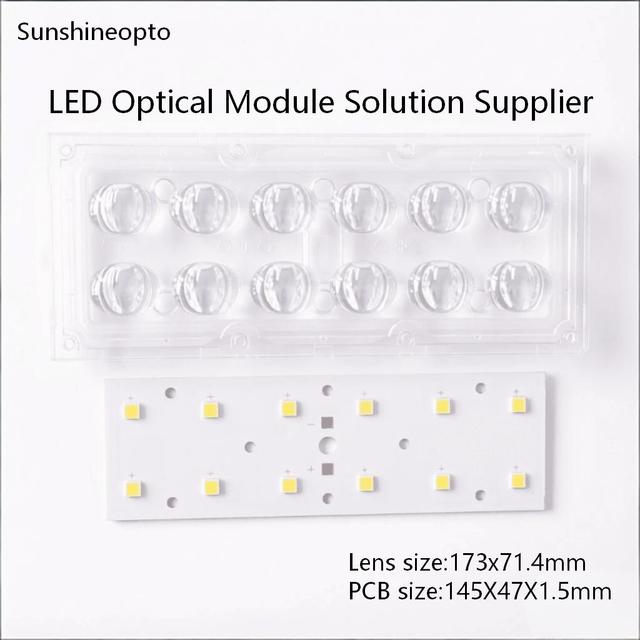 20-40W High Efficiency 12 in 1 LED Lens With PCB Board for Spotlight Module Optical PC Material Aluminum PCB Board Wholesale