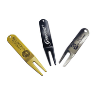 Outil de réparation de divots de golf en métal courbé, fourches de golf en alliage de zinc avec logo laser, pour usage extérieur, vente en gros