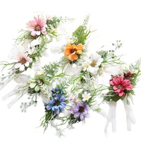 Bunga Kain Buatan, Boutonniere, Corsage Pergelangan Tangan, Aksesoris Pernikahan Pengantin Pria & Wanita