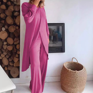 ชุดเซ็ต 2 ชิ้น เสื้อครอปแขนยาวและกางเกงขายาวทรงหลวม สไตล์ลำลอง ใส่สบาย แฟชั่นสำหรับผู้หญิง ยี่ห้อ Zigongni - Product Image 2