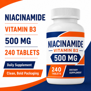 Comprimés de supplément blanchissant à la vitamine B3 Niacinamide, végétaliens, sans produits laitiers, certifiés Halal, personnalisés OEM, de qualité supérieure, 240 comprimés/flacon, GMP - Product Image 5