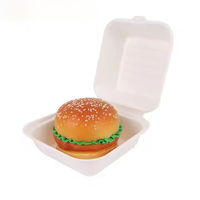 Bagasse de canne à sucre compostable jetable ECOLIFE Boîte à lunch à clapet biodégradable Boîte à hamburger Vaisselle à emporter