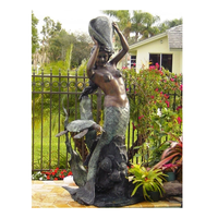 Prix de gros Personnaliser la conception Statue de sirène grandeur nature en bronze antique