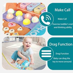 Téléphone jouet pour bébé, smartphone de dessin animé simulé avec fonction de tirage, appels, jeu de piano, musique éducative précoce, apprendre à frapper l'hamster - Product Image 6