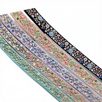 Garnitures en dentelle brodée florale sur mesure avec des paillettes, 100% coton, style vintage écologique pour robes de mariée et robes de mariée