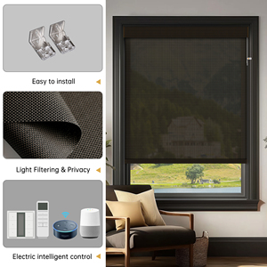 SAMADHI Motorized Roller <b>Shades</b> Custom Size Upgraded Smart Blinds with Valance Automatic <b>Shades</b> Electric <b>Window</b> Blinds - Product Image 4