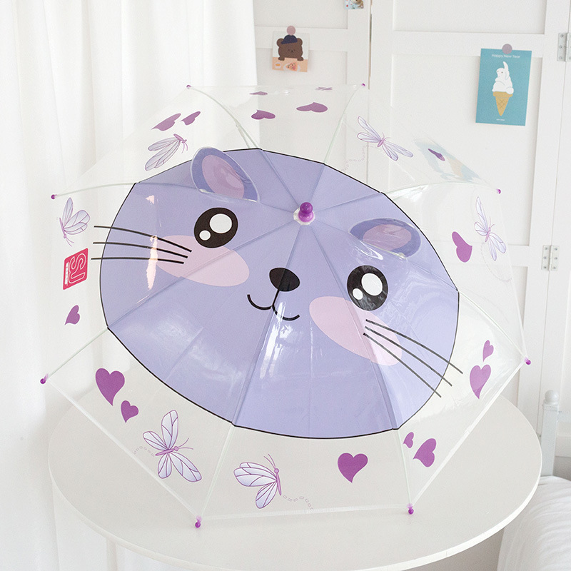 small ear model] purple kitten cartoon