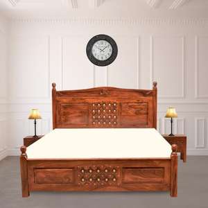 Mid Century Modern Solid <b>Wood</b> <b>Platform</b> <b>Bed</b> Woodcraft Sheesham Rosewood Wall <b>Bed</b> Antique Minimalist for Home Hotel Living Room - Product Image 1