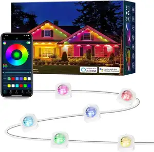 Waterproof 15M Outdoor 30 Lights Eaves Decoration APP Control Smart Pixel Point LED Fairy String Light