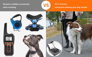 Collier de dressage anti-traction noir pour chien, aide à la correction du comportement canin, laisse étanche, kit de collier électronique anti-traction pour l'entraînement des chiens - Product Image 5