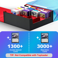 Boîte de rangement pour cartes de sport Juzi 2400+ Magic TCG PTCG avec couvercle amovible pour cartes non protégées, portable, en cuir PU, pour carrom