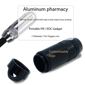 Arrancador de fuego de aleación de aluminio EDC para acampar al aire libre, varilla de Ferro de magnesio impermeable, <span class=keywords><strong>Flint</strong></span> Striker con almacenamiento de cápsulas - Product Image 2
