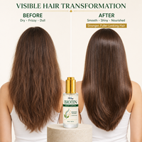 Serum Rambut Biotin Label Pribadi OEM Grosir Dengan Kafein Keratin Minyak Argan Memperkuat Menutrisi Mengurangi Kerusakan Rambut