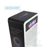 APEX Présentoir sur pied moderne pour accessoires de fumer, en acrylique, 3 niveaux, pour table de présentation