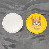 Sous-verre créatif rond en forme de bord cassé par sublimation céramique naturelle Surface brillante imprimé tasse sous-verre en porcelaine pour boissons