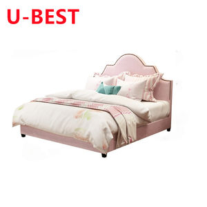 U-Best Mobilier de chambre à coucher de luxe en tissu américain rembourré King Sommier Lit en bois Cama Yatak Letto Letti Bedden pour usage domestique - Product Image 5