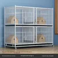 Cage d'élevage de pigeons PAIPET, grande cage à oiseaux en métal empilable avec plateau séparateur et roues pour pigeons
