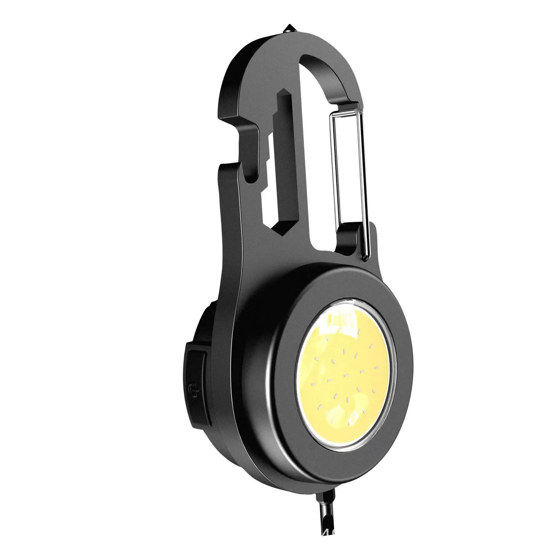 Đèn Pin COB LED Mini Hình Tròn Móc KHóa Đèn Sáng 1000 Lumens Cao Có Giá Gập Để Câu Cá Đi Cắm Trại