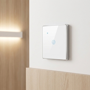 Sakelar Lampu Pintar Tuya Wifi Zigbee Berbingkai Aluminium Warna Perak, Sentuh Dinding Standar UK EU, Kaca Tempered, Kontrol Jarak Jauh - Product Image 1