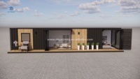 Maison de conteneur d'expédition préfabriquée de luxe de 40 pieds avec deux chambres, maison préfabriquée, intérieur de maison en bois, bâtiment de luxe