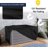 Housse de protection rectangulaire en tissu Oxford imperméable et anti-poussière pour mobilier de jardin, avec cordon de serrage, pour table de brasero et coffre de rangement