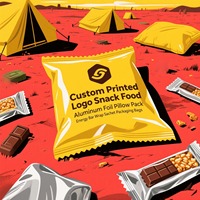 Logo personnalisé imprimé Snack alimentaire feuille d'aluminium oreiller Pack Chocolat Protéine Barre énergétique Wrap Sachet Sacs D'emballage