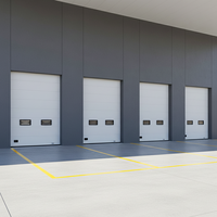 Porte sectionnelle électrique industrielle moderne en alliage d'aluminium, certifiée CE, coupe-vent, robuste, insonorisée 60 dB