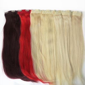 ハーモニーファクトリー卸売18 "20" 22 "クリップインヘアエクステンション100% 人間の髪の毛二重に描かれたレミー人間の髪の毛クリップインエクステンション - Product Image 3