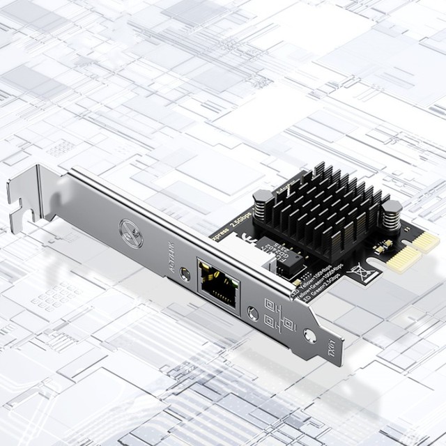 DTECH RJ45 PCI-Ex4x8 Lan Card 10/100/1000/2500Mbps Realtek 8125b Chip PCI-E to 2.5 Gigabit Network Card