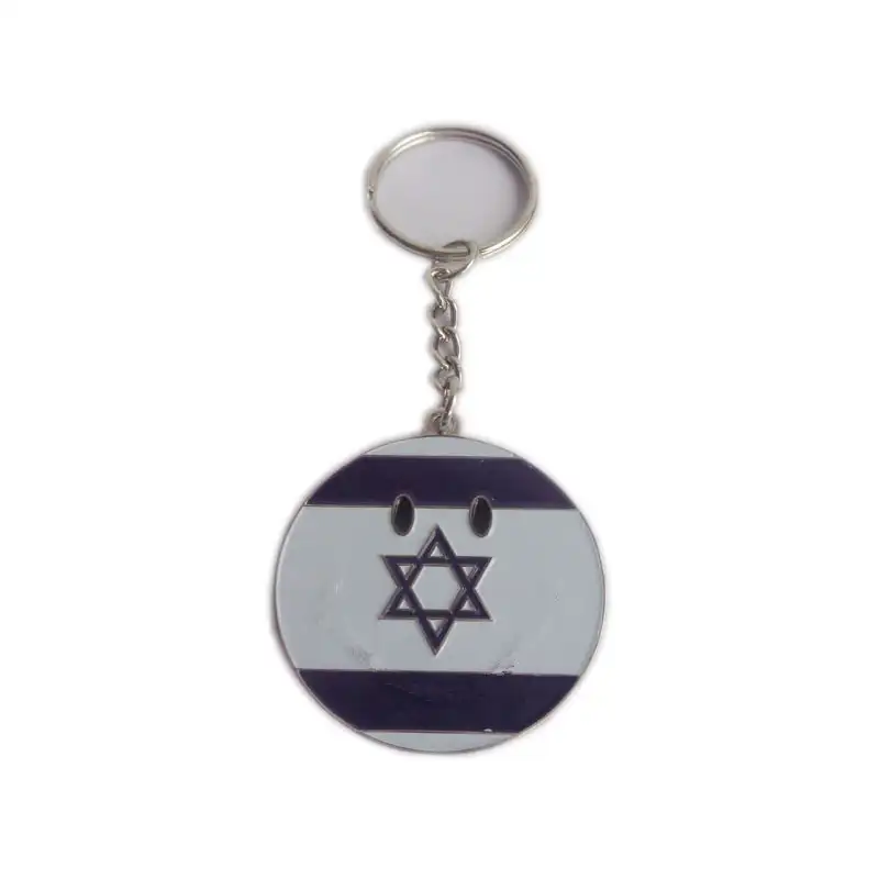 Estrela de David judaica Israel Jerusalém sorriso bandeira chaveiro de metal novo