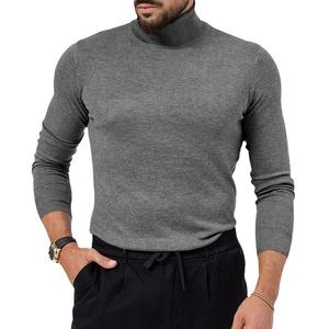 Pulls tricotés à col roulé pour hommes <span class=keywords><strong>Pull</strong></span> à manches longues Tricots <span class=keywords><strong>Pull</strong></span> à la mode Solide Slim Fit Sweatshirts - Product Image 1