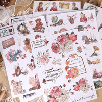 Livre d'autocollants pour adultes, 450 autocollants Washi pré-découpés, 20 papiers pour scrapbooking, autocollants pour journal de déchets, vintage