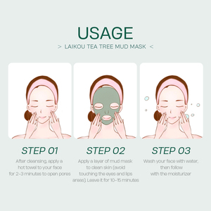 Crème au thé vert LAIKOU pour le soin de la peau, contrôle du sébum, nettoyage des pores, 5*12 pièces, élimine l'acné - Product Image 6