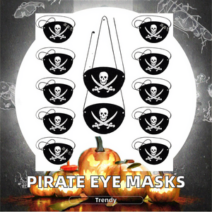 Máscaras de Capitán Pirata de un Solo Ojo de Seda Negra, Parches de Fieltro para Halloween o Navidad, para Fiestas Temáticas de Piratas - Product Image 3
