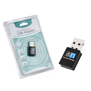 Antena Dongle inalámbrica USB universal de 300Mbps, Mini adaptador de red alfa para ordenador y PC