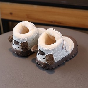 Winter Baby Vier Seizoenen Zachte Zolen Platte Peuter Schoenen Warme Fluwelen Katoen PU Bovenwerk Antislip 01-2-3-jarige Kinderen Baotou - Product Image 1