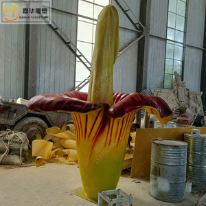 Escultura de Gloriosa de la Mañana en Fibra de Vidrio, Modelo Decorativo Grande para Exteriores, para Montar en el Suelo - Product Image 1