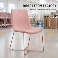 Chaise de salle à manger moderne européenne rembourrée en tissu, base en métal, sans accoudoirs, pour salle à manger, salon, bar à domicile, hôtel