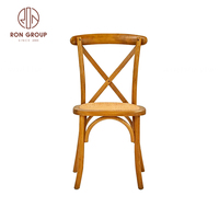 Chaise d'événement extérieure moderne en bois massif durable, écologique, à dossier croisé, pour mariage, banquet et fête