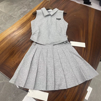 Bestseller Automne Ensemble jupe-culotte élégante en coton uni au-dessus du genou pour femmes de petite taille